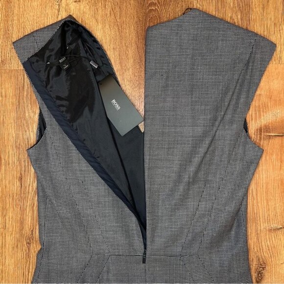 NWT BOSS HUGO‎ BOSS Dalana Diamond Sheath Dress V neck Made in Croatia 🇭🇷 Sz 4 - Picture 8 of 15